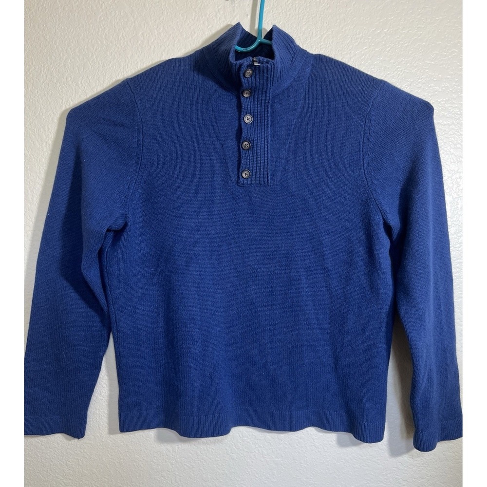 The Men's Store Bloomingdale's 100% Cashmere Blue 1/4 Zip Up Sweater Size XL